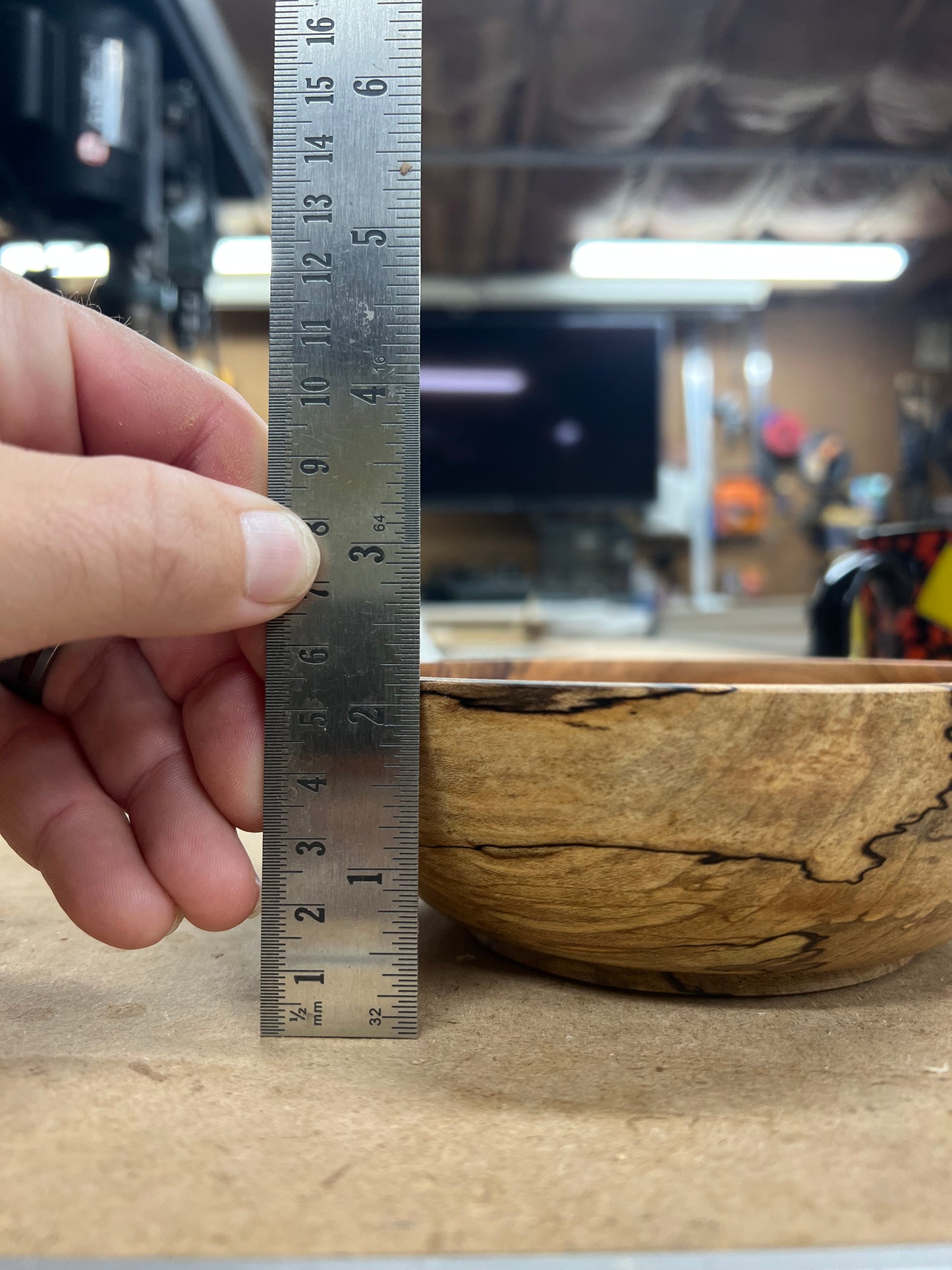 Hand-Turned Spalted Maple Bowl – 6.25" x 2.125" (One of a Kind)