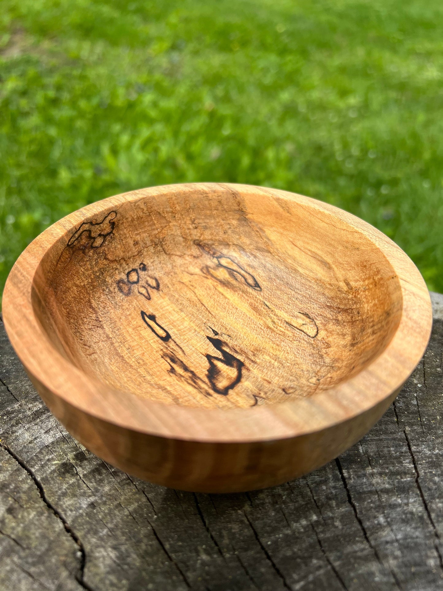 Hand-Turned 4.75 inch Spalted Maple Bowl