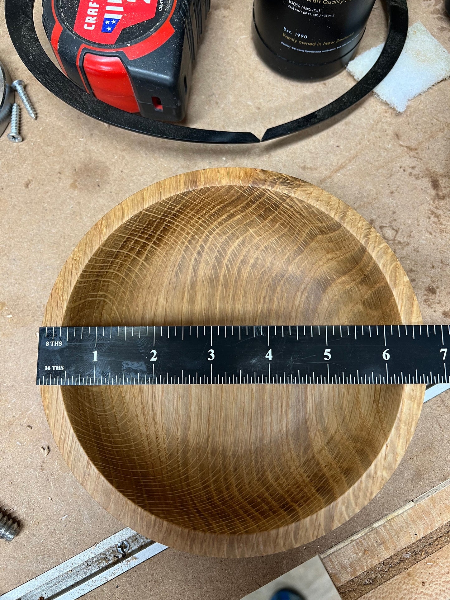 Hand-Turned 6.75 inch Oak Bowl