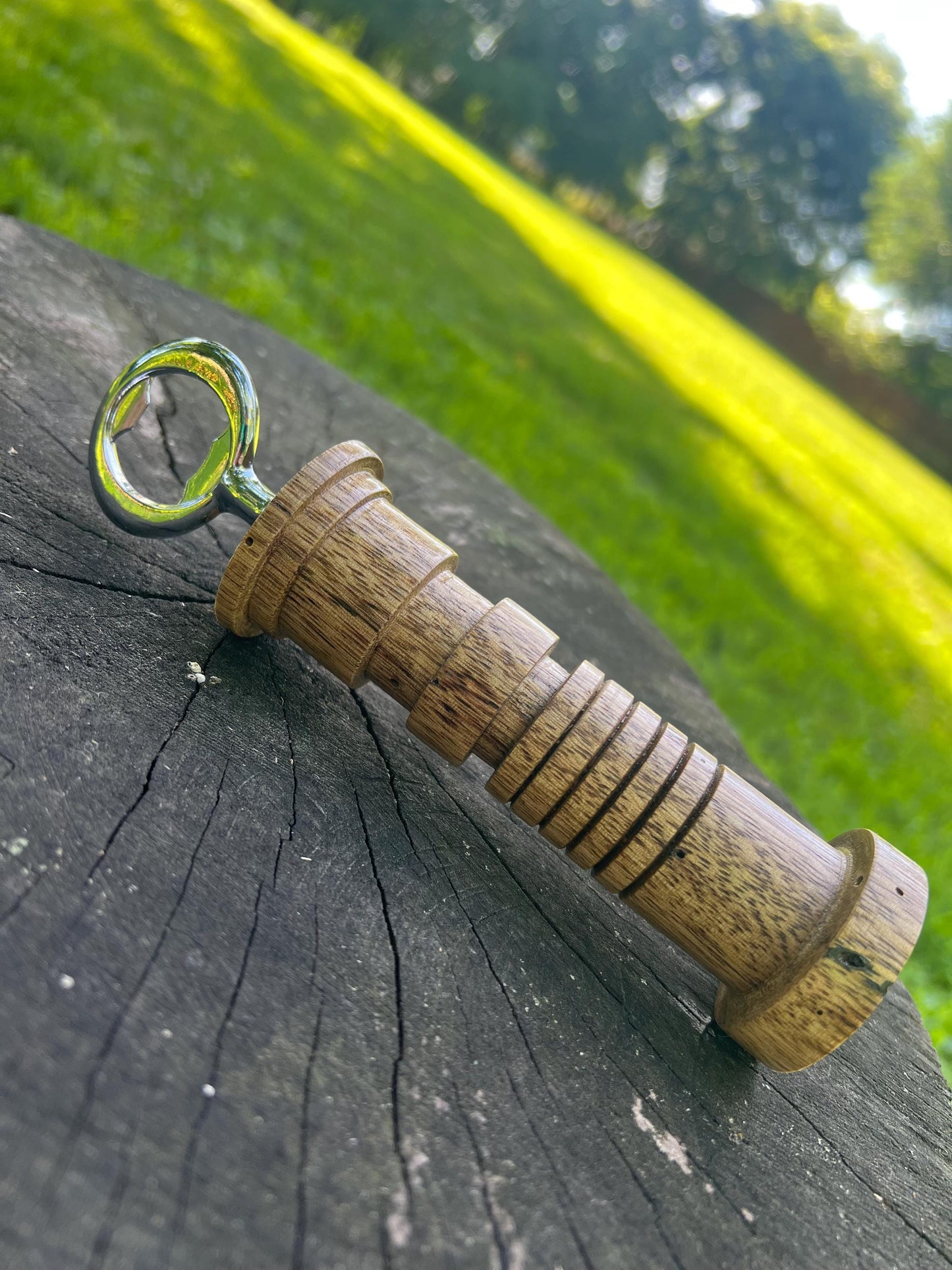 Hand-Turned Lasersword Bottle Opener – Black Limba | Space Wizard-Inspired Woodturning Gift | Star Wars Fan Collectible